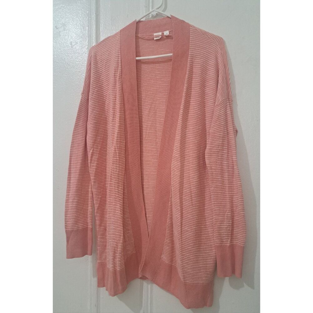 GAP Sweater Womens Small Cardigan Light Blush Pink Coral Cotton Spring Summer